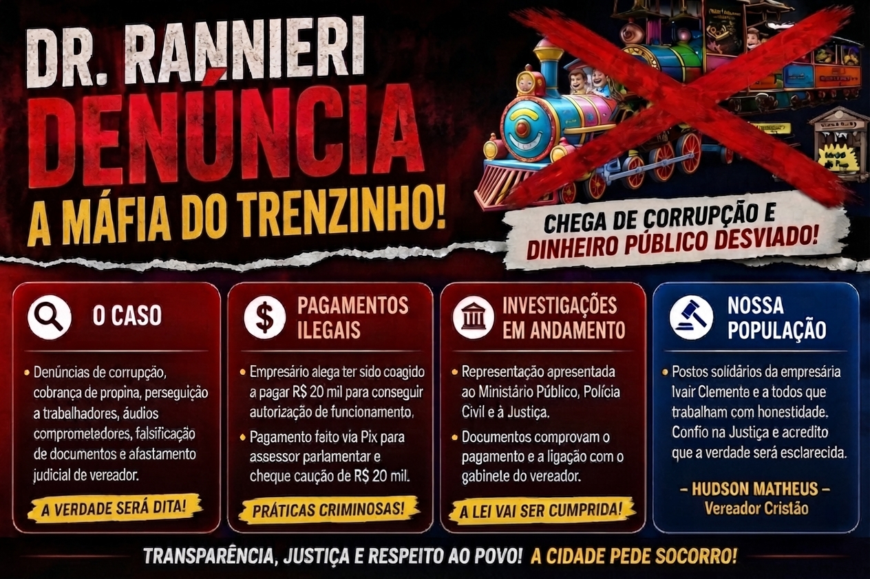 Dr. Rannieri denuncia a Máfia do Trenzinho e desvios na gestão de Caldas Novas